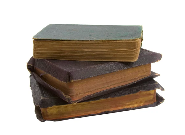 Pila di libri antichi su bianco — Foto Stock
