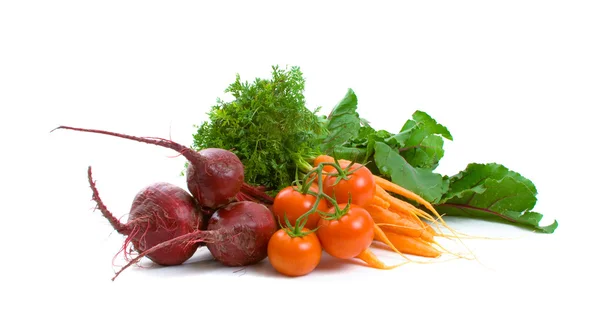 Remolacha, zanahorias y tomates Fotos de stock
