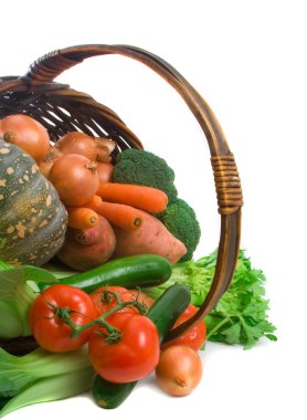 Basket of Market Vegetables clipart