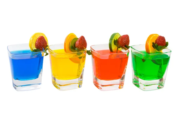 Dört renkli karışık içecekler — Stok fotoğraf