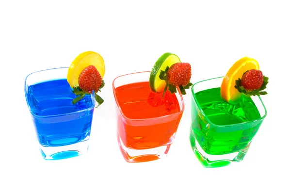 Tres coloridas bebidas mezcladas — Foto de Stock