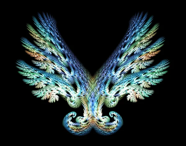 Emblème des ailes d'ange sur noir — Photo