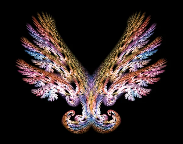 Angel Wings embleem over zwart — Stockfoto
