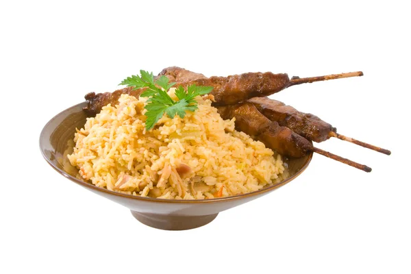 stock image Fried Rice and Chicken Sticks