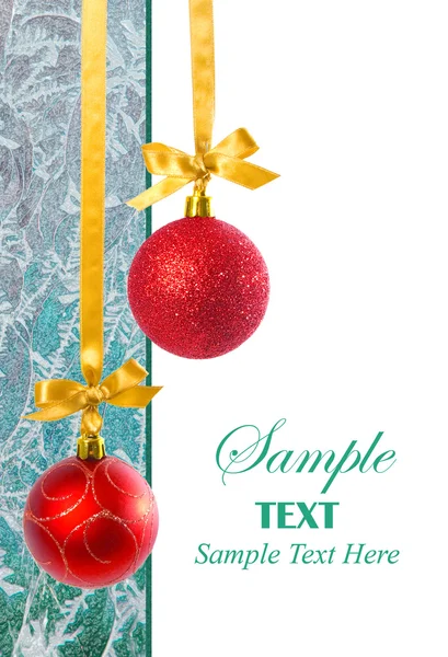 Baubles de Natal vermelho com espaço de cópia — Fotografia de Stock