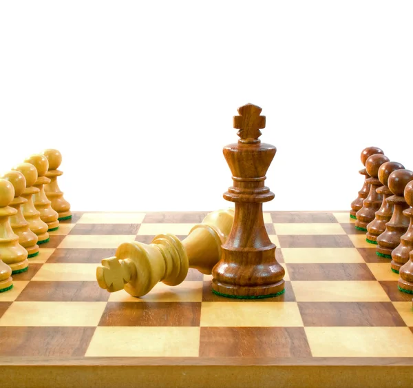 Motståndare kung schackpjäser — Stockfoto