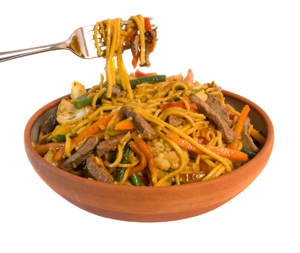 Noodle Beef Stirfry — Stock Photo, Image