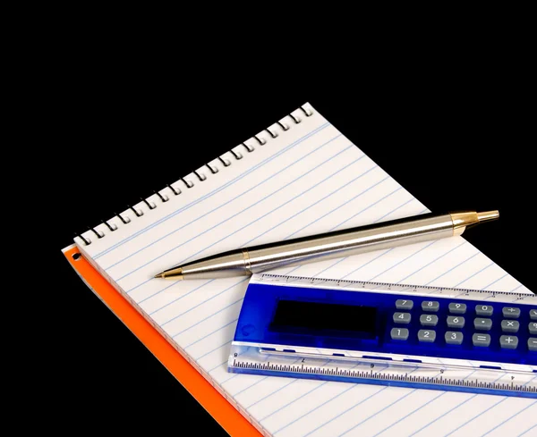 Pad pen and ruler calculator 4411 — Stock Photo, Image