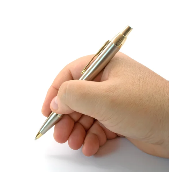 Ручка в руці готова підписати — стокове фото