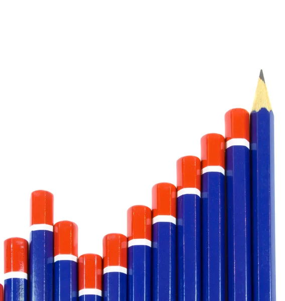 鉛筆のバー グラフの概念 — ストック写真