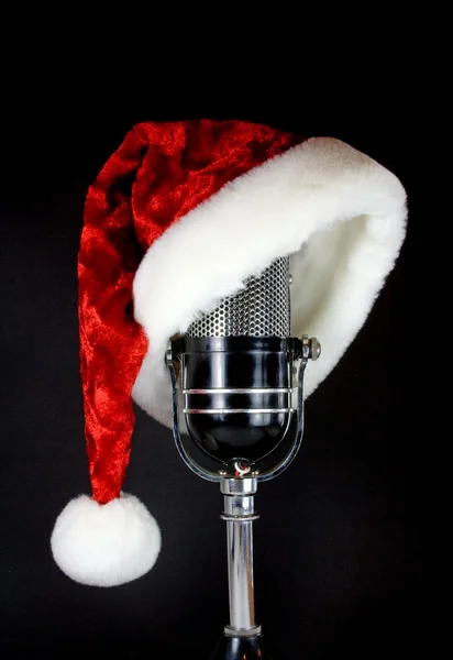 stock image Santa Hat on Microphone