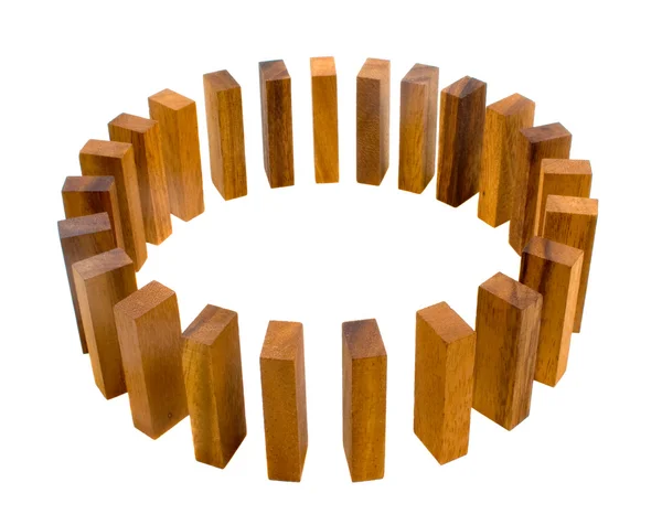 Metáfora do círculo do bloco de madeira — Fotografia de Stock