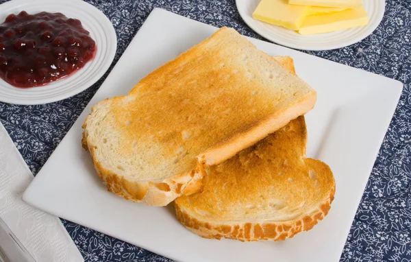 Toast en jam — Stockfoto