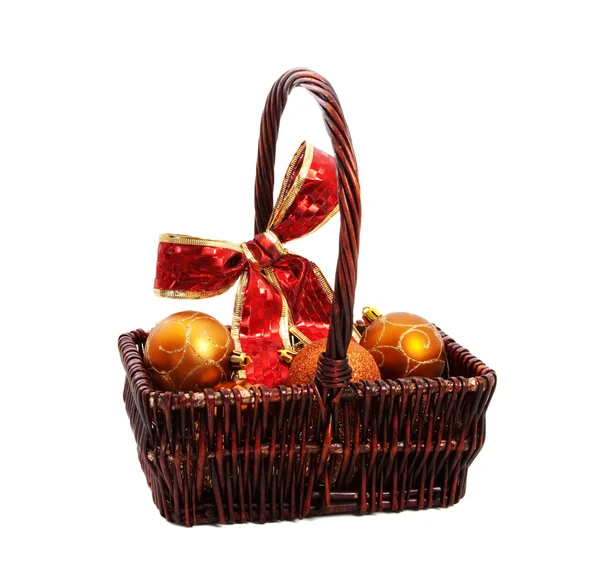 Basket of Christmas Decorations — Stock Photo, Image