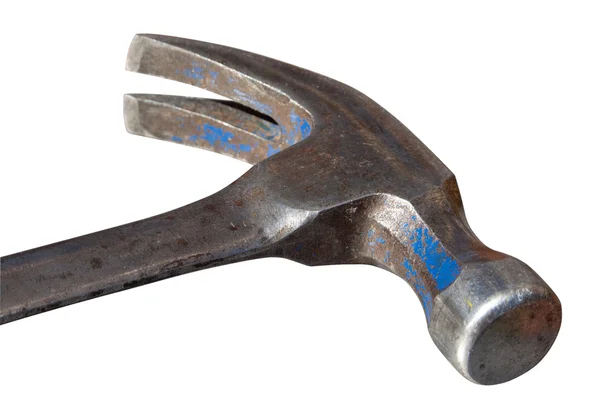 stock image Well used claw hammer over white