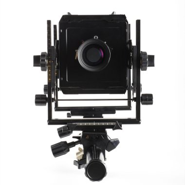 Large format camera front taken from the side clipart