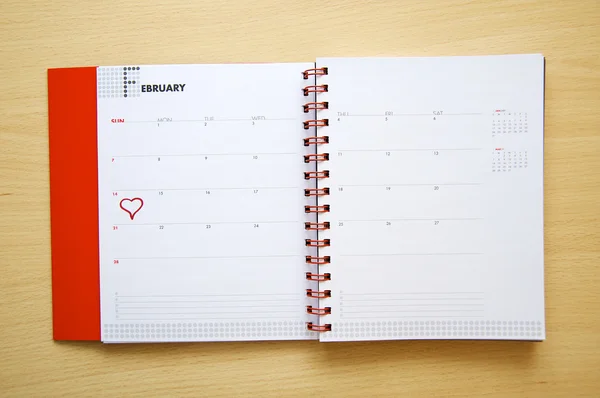 Cuaderno abierto - Concepto de San Valentín — Foto de Stock