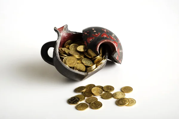 stock image Kazakhstan tenge gets enough sleep from an old jug