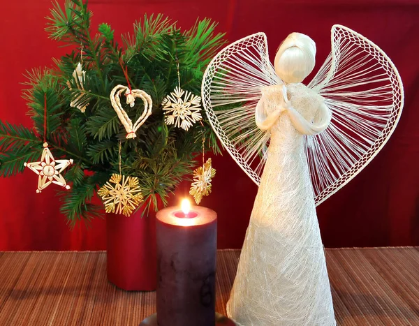 Angel a svíčka 2 — Stock fotografie