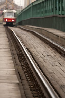 Vintage tramvay ve parçaları