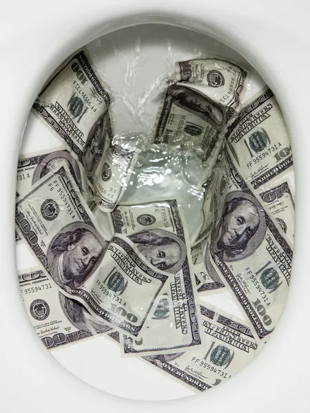 Flushing money — Stock Photo, Image