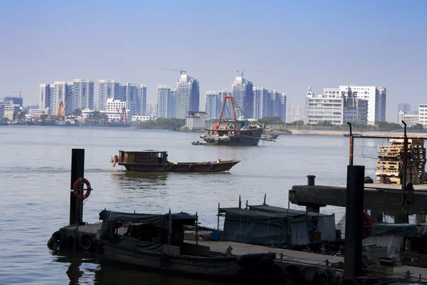 Stock image Boats in Macau harbor