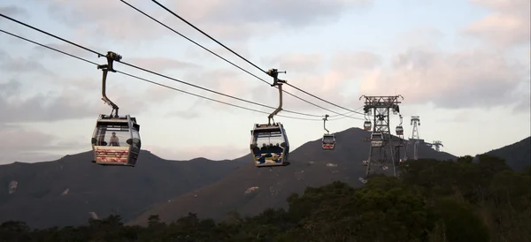 Panoramic view at a cableway — Stock Photo, Image