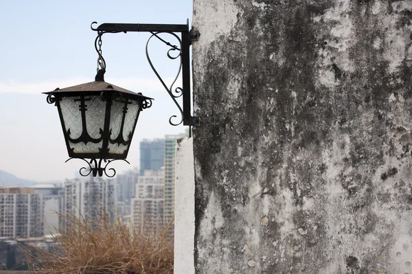 Lantern and skyscrapers — Stock Photo, Image