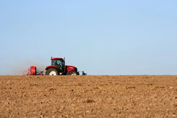 Tractor with plough — Stock Photo, Image