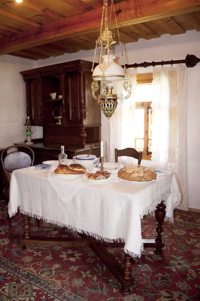 Vintage sala de jantar — Fotografia de Stock
