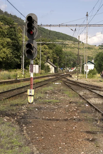 Trackage op een SNCF-station — Stockfoto