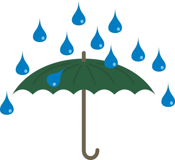 Llueve sobre el paraguas — Vector de stock