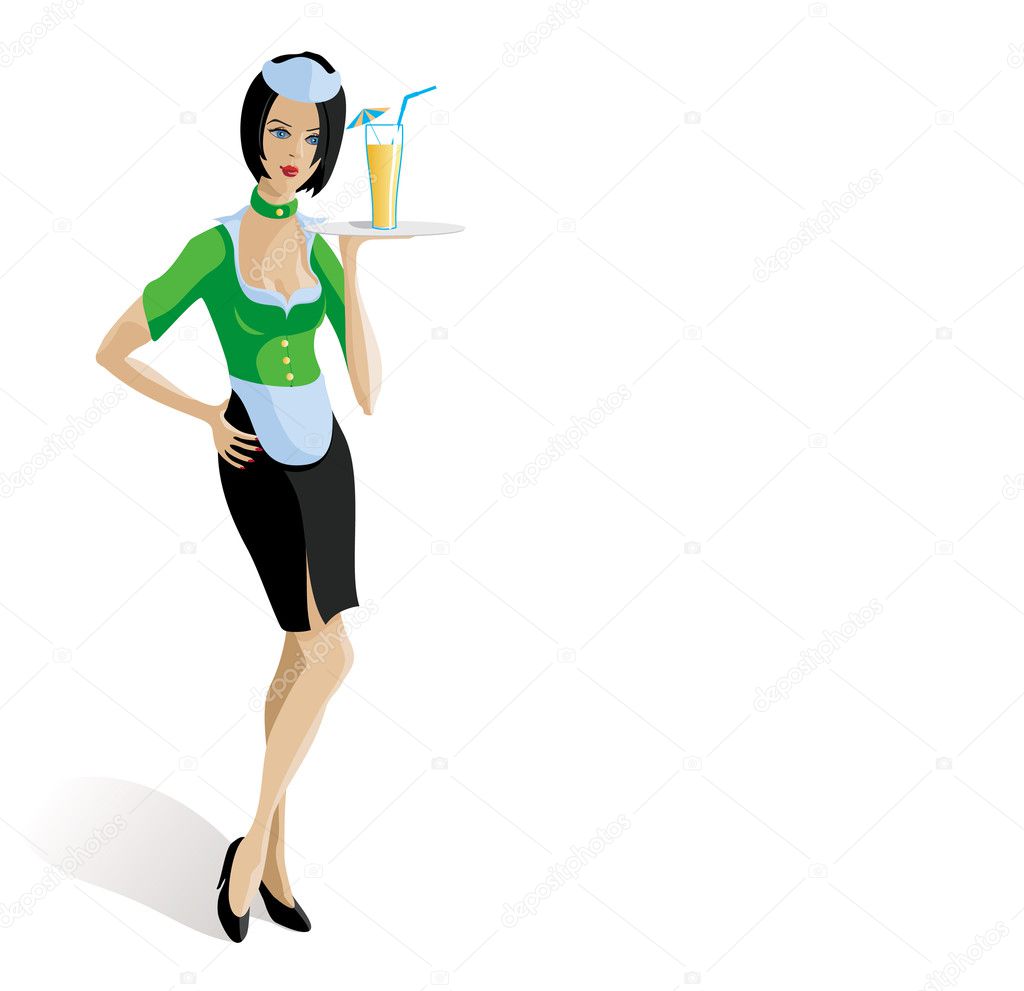 Waitress — Stock Vector © Igorr1 2233410