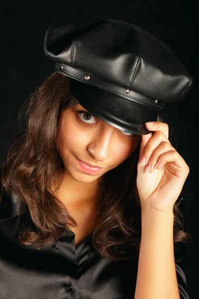 Siyah şapka — Stok fotoğraf