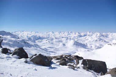 Alpler kış dağların panoramik görünüm