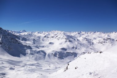 Panoramic view on Alps winter mountains clipart