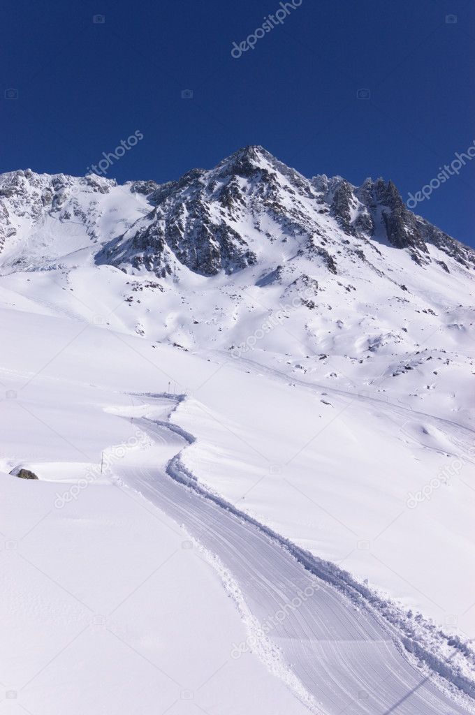 Alps winter mountain resort