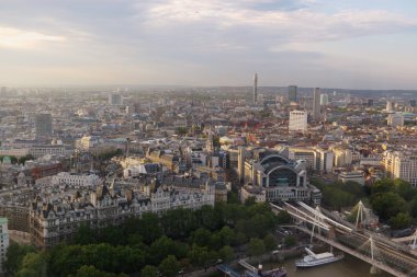 London city in dusk bird-eye view clipart