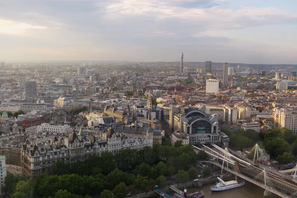 London city in dusk bird-eye view — Stock Photo, Image