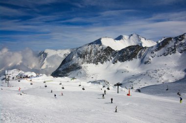 Alps winter mountain resort clipart