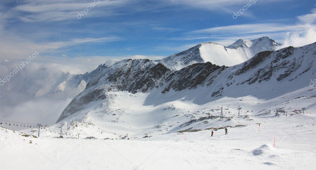 Alps winter mountains