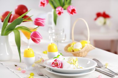 Easter table setting clipart