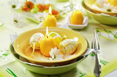 Easter table setting clipart