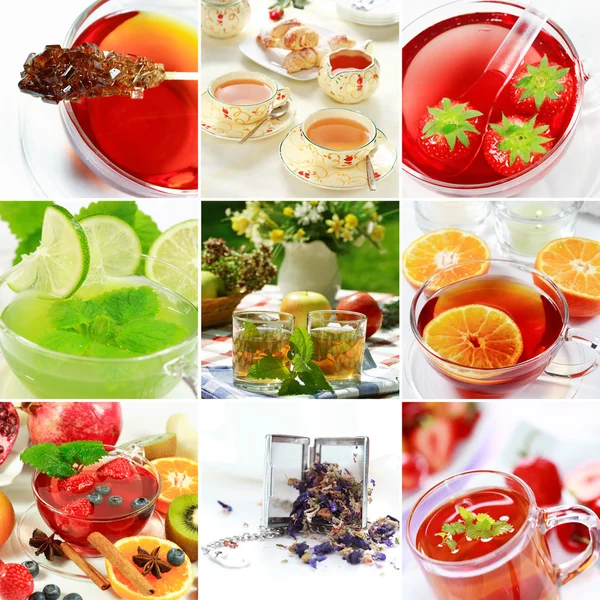 Collage de té —  Fotos de Stock