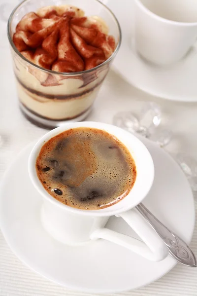 Káva s dezertem — Stock fotografie