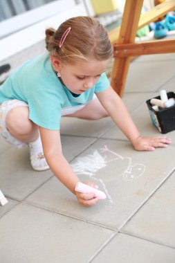 Painting with chalk clipart
