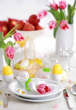 Easter table setting clipart