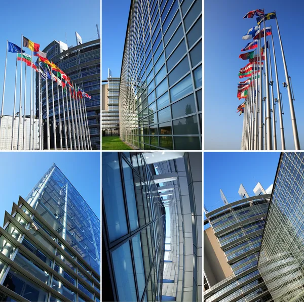 Evropský parlament koláž — Stock fotografie