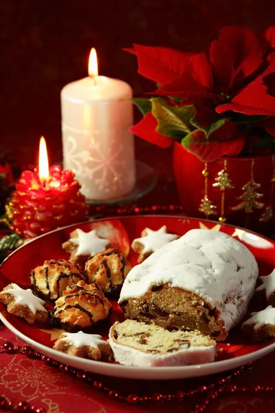 Jultårta och kakor — Stockfoto
