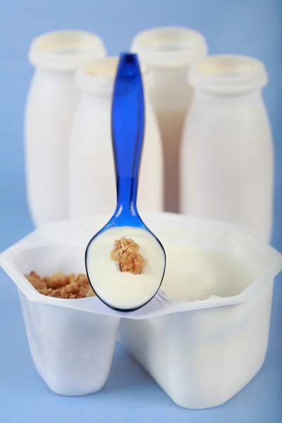 Witte yoghurt — Stockfoto